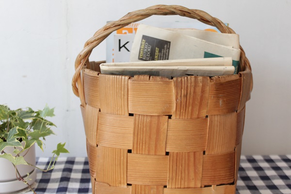 北欧ビンテージ バスケット モミの木バスケット M / フィンランド