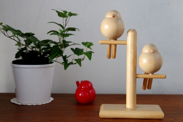 希少なaarikka 鳥のオブジェ aarikka/アーリッカ 鳥のオブジェ(2)訳あり - 北欧ヴィンテージ